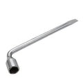 L-shaped metric wrench in complex vanadium steel with chrome plating, shown in sizes 17mm to 24mm