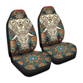 Universal car seat cover with animal print fabric, Z23 style, breathable and easy to clean