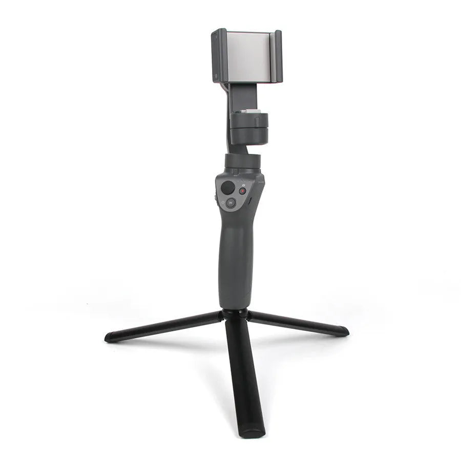 Black aluminium alloy mobile tripod handheld stabiliser for Apple iPhone smartphones