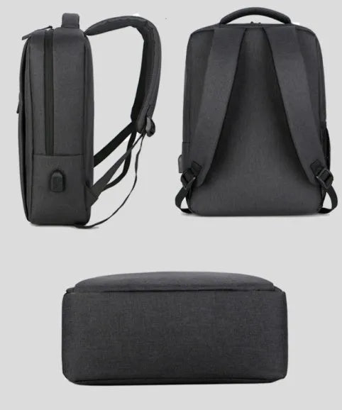 Rechargeable waterproof laptop backpack in Oxford cloth for 14-inch and 15.6-inch computers