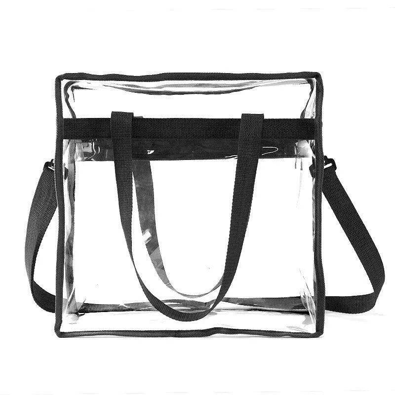 Transparent PVC women's messenger bag with three-dimensional pocket and double shoulder straps
