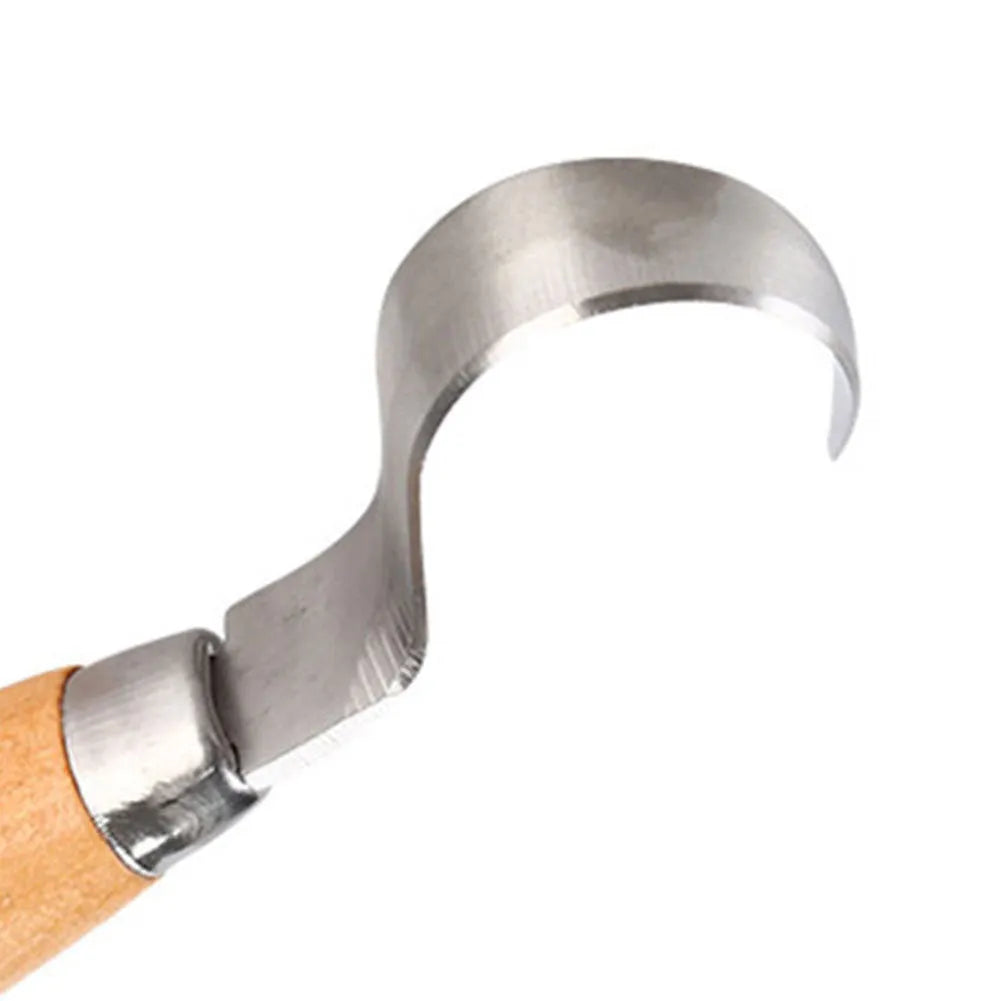 FastCraft Curve Carving Knife 100mm stainless steel spoon carving tool with wood handle for hardwood carving