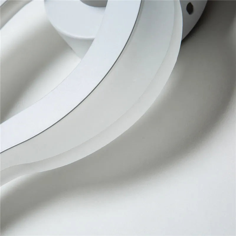 Flame model LED stairway corridor light fixture with matte white finish and acrylic shade on ceiling