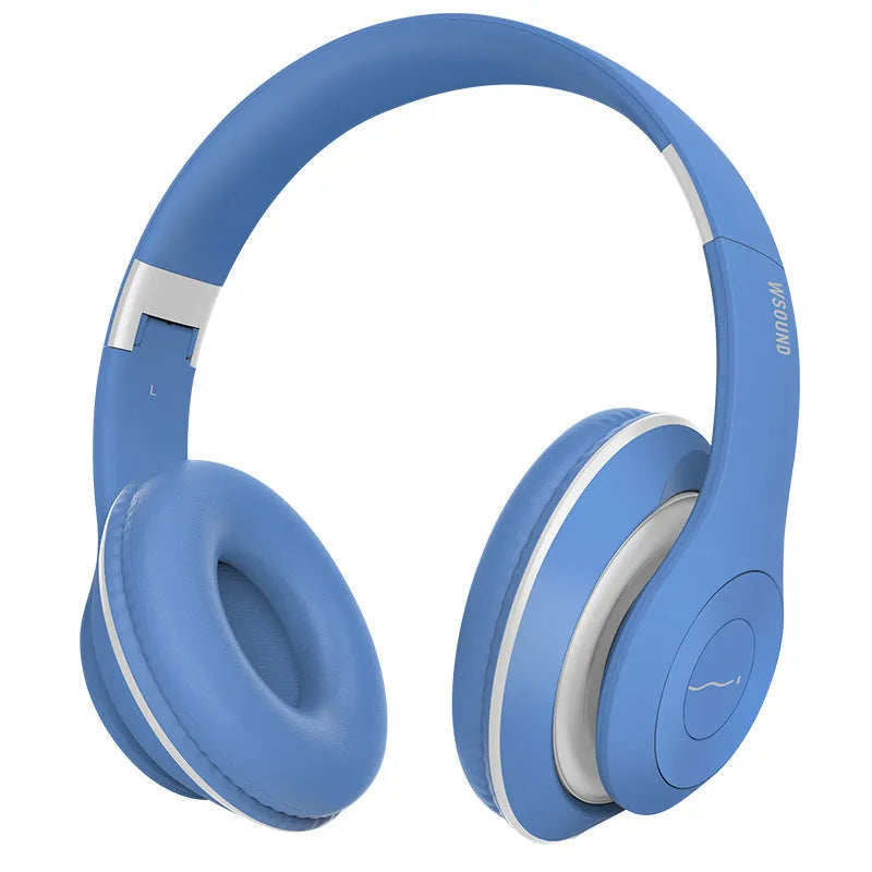 Bluetooth wireless stereo headset with blue and red interchangeable cushion options