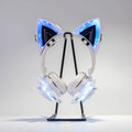 Cosplay headphone hairpin headdress in black or white with luminous and non-luminous options.