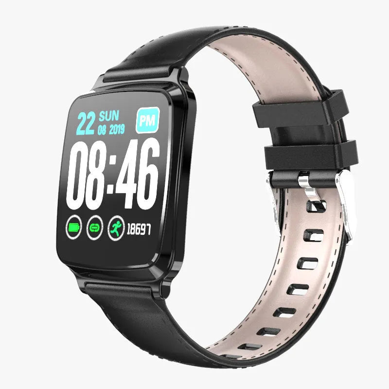 M8 smart bracelet with heart rate monitoring on wrist showing zinc alloy body and TPU strap