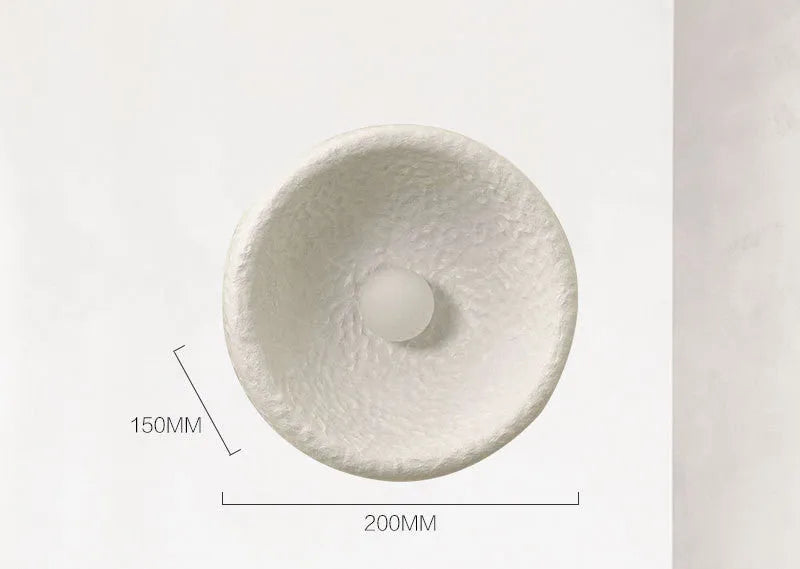 Japanese-style minimalist wall lamp with resin shade in three diameter sizes for modern interiors