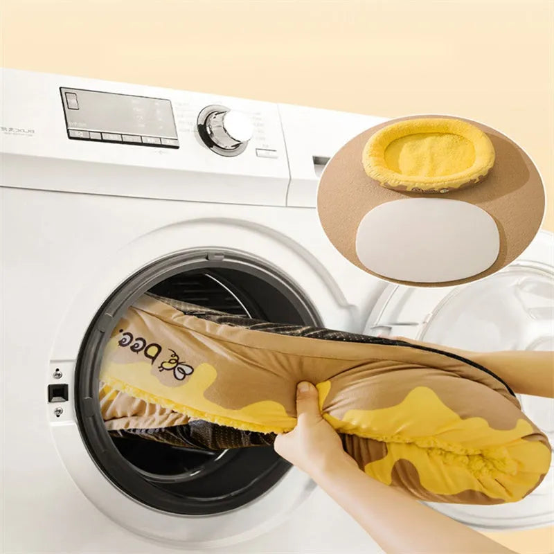 Detachable washable pet bed for dogs and cats in grey or yellow, available in four sizes.