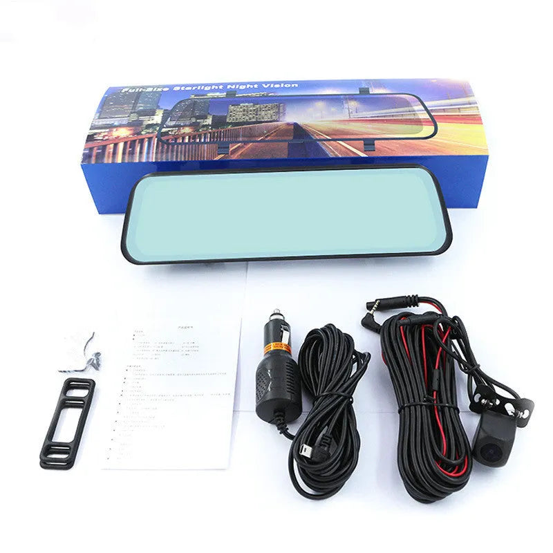 10 inch HD rearview mirror with 170° wide angle camera and 12MP resolution for car dashcam use