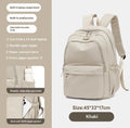 Off-white canvas backpack 45cm high x 33cm wide x 17cm thick for high school students