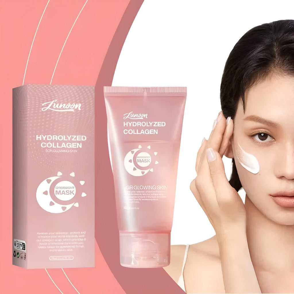 75ml collagen night face mask bottle with application brush for overnight skincare