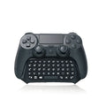 Black Bluetooth gamepad keyboard with voice chat input for PS4 console, 17.2 cm long