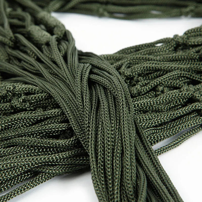 9-strand nylon rope hammock in red, blue, green, orange or army green, portable outdoor swing bed with 100 maximum load