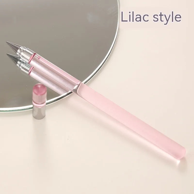 Transparent acrylic mechanical pencil with alloy tip showing coloured lead inside