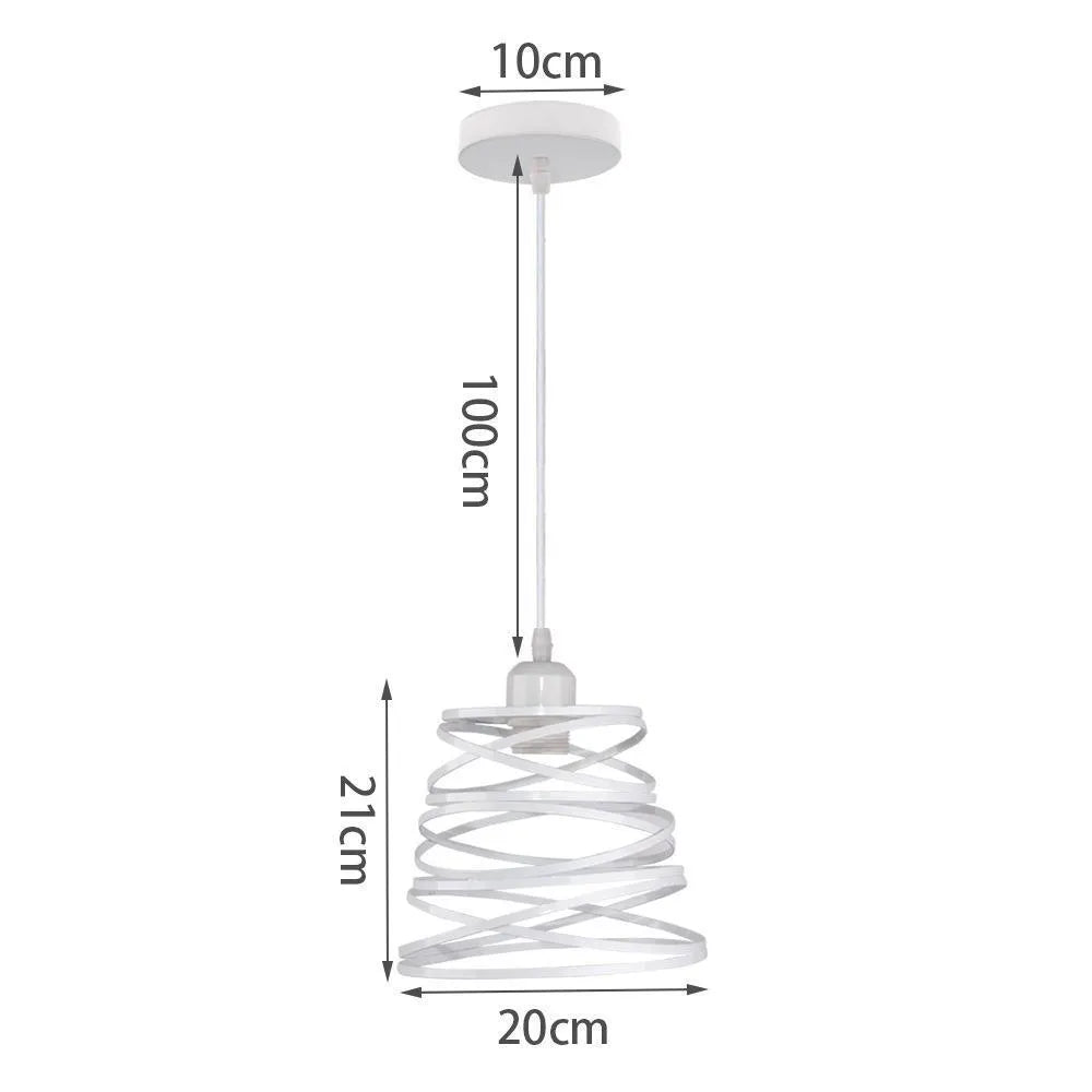 Spring chandelier ceiling lamp with iron shade in black finish for living room or bedroom