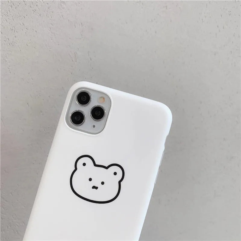 Silicone mobile phone case with a cartoon bear design for Apple iPhone models