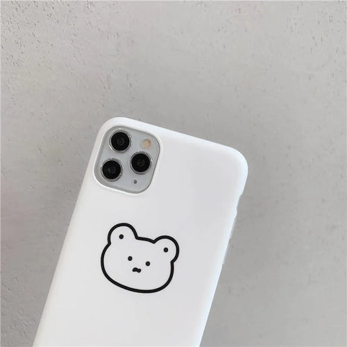 Silicone mobile phone case with a cartoon bear design for Apple iPhone models