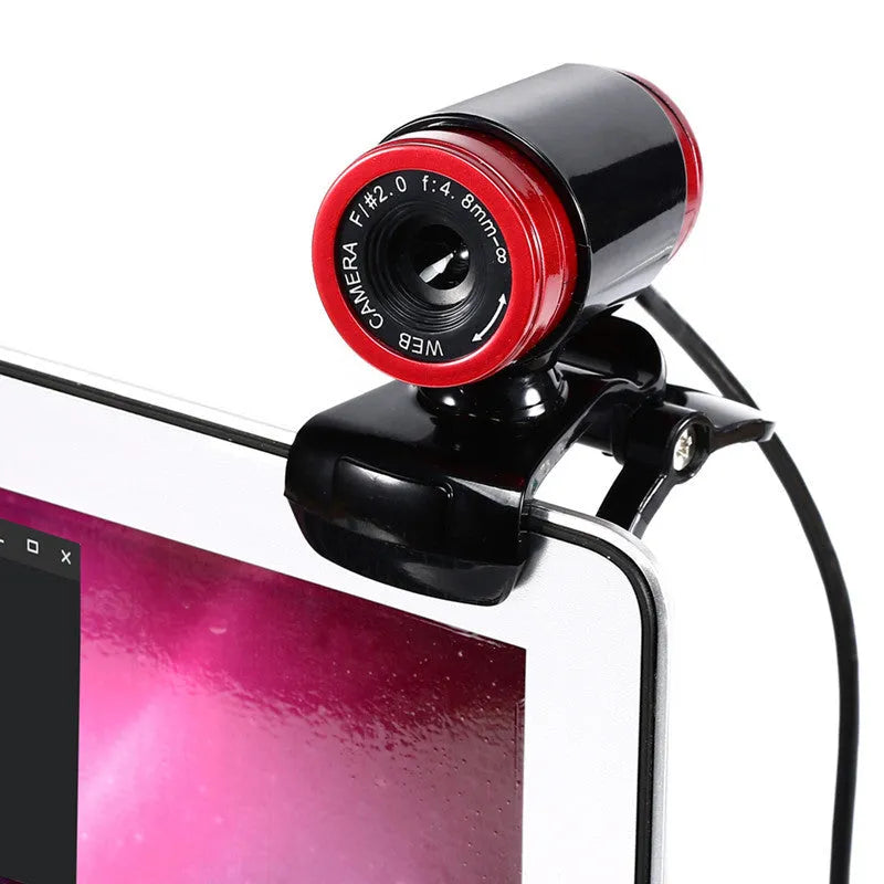 HD computer camera 12MP webcam with adjustable mount, manual focus, and sound-absorbing microphone for laptops and desktops