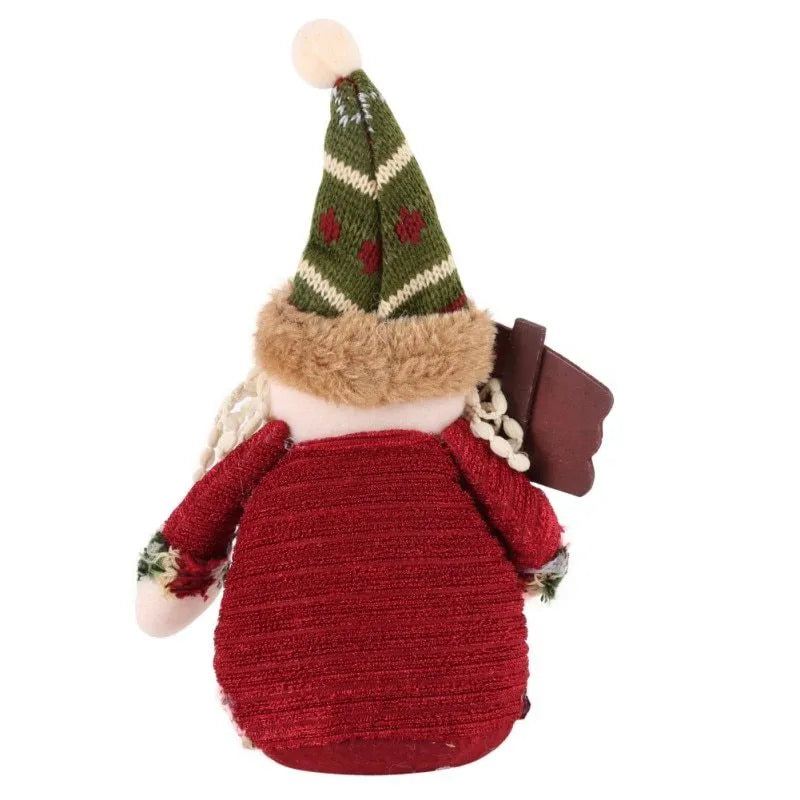 Flannel Christmas decorations in Santa, elk and snowman styles, 18 x 13cm, red green white