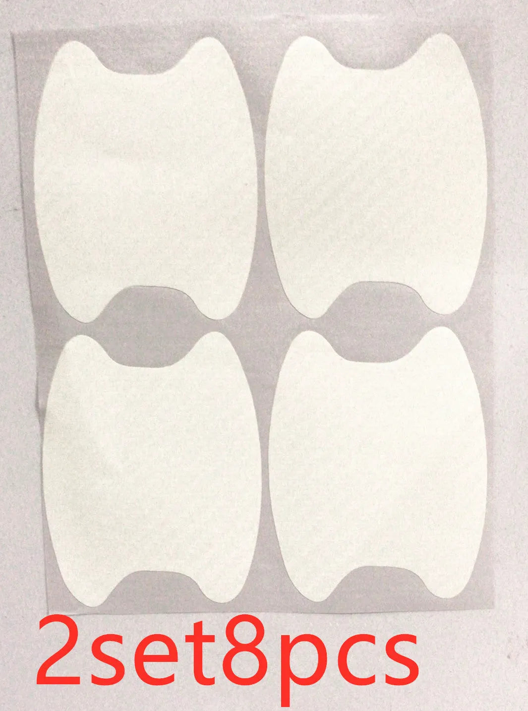4-piece carbon fibre car handle sticker set in black for scratch-resistant door handle protection