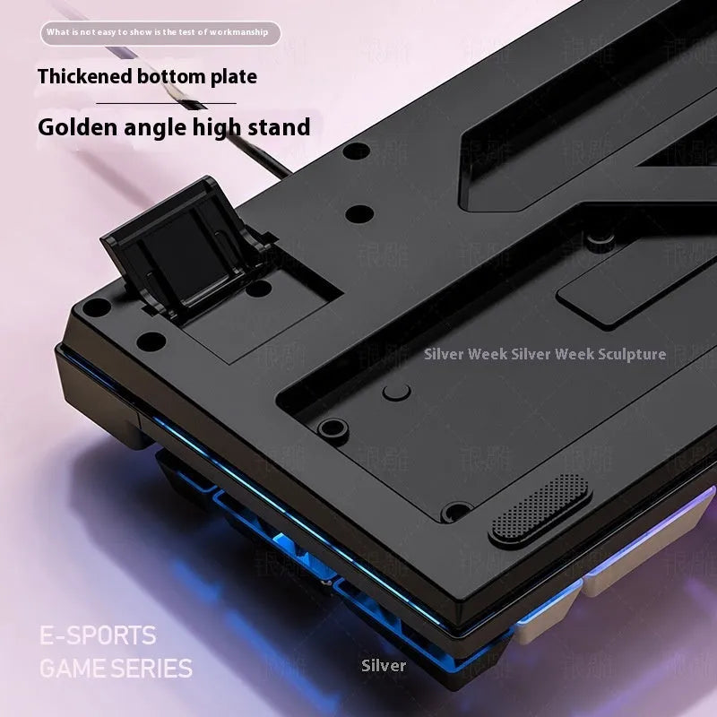 K500 wired gaming keyboard with luminous colour-matching backlight, ABS body, 435 x 130 x 25 mm, black grey mixed light
