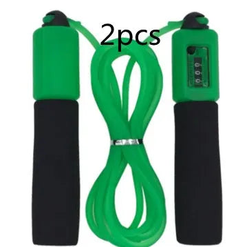 Adjustable fitness skipping rope with foam handles showing maximum 3-metre length