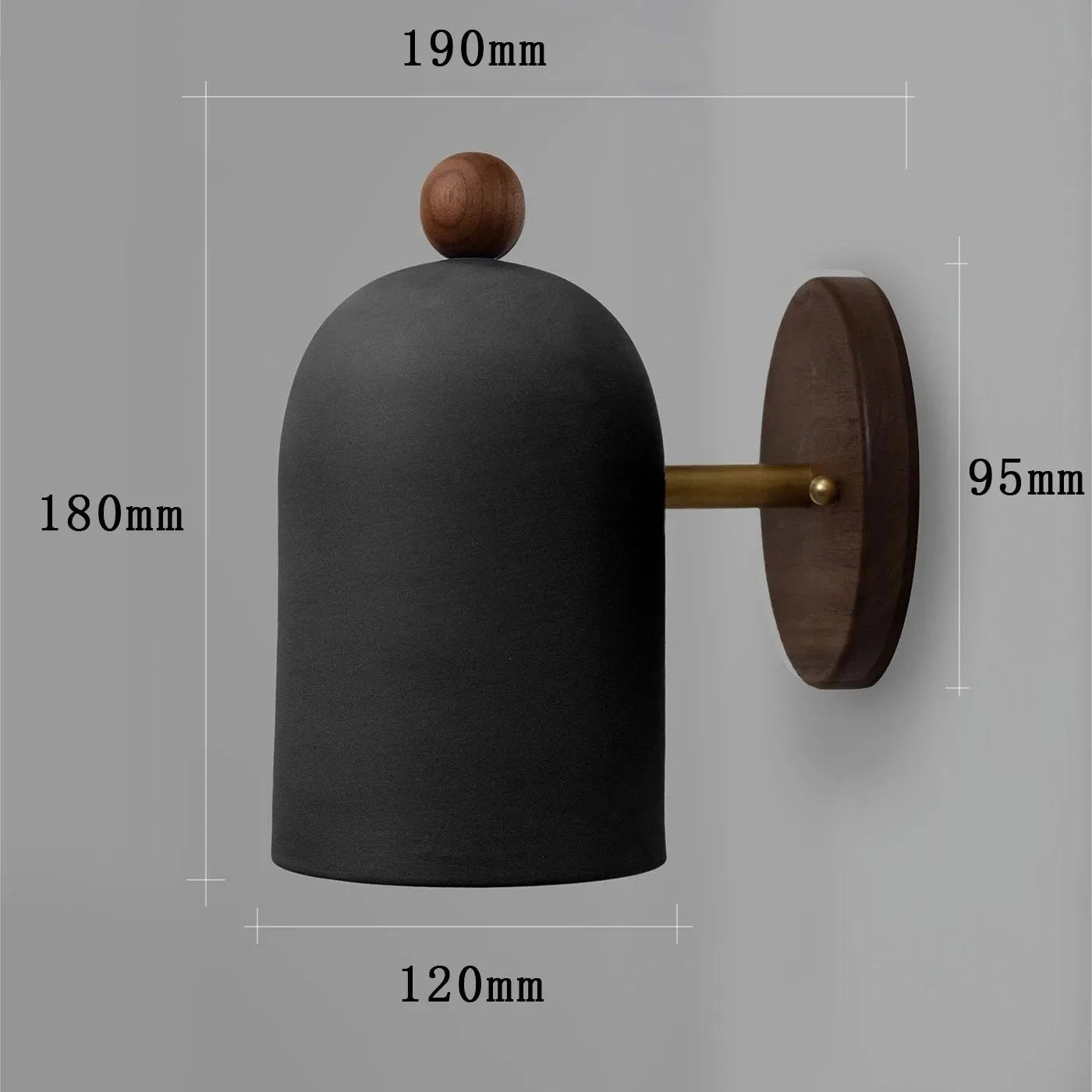 Japanese Zen ball light LED wall lamp black type A rotating 350 degrees