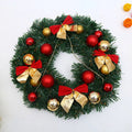 30cm wooden Christmas wreath window decoration with bowknot red fruit dead branch style and mechanical wood construction