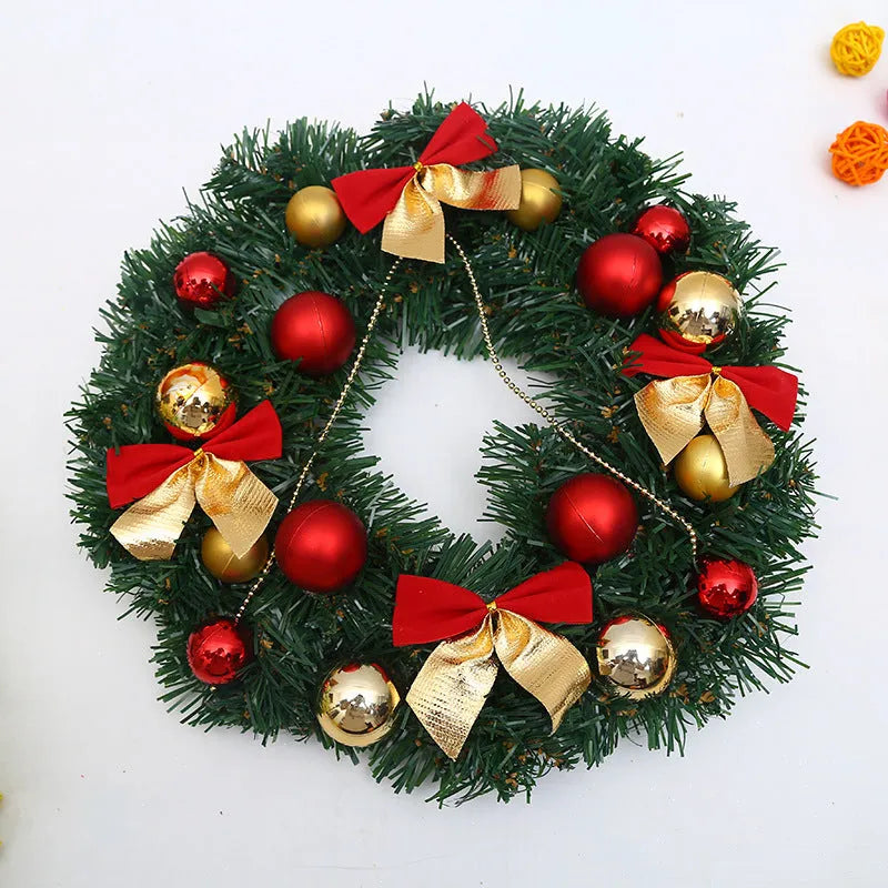 30cm wooden Christmas wreath window decoration with bowknot red fruit dead branch style and mechanical wood construction