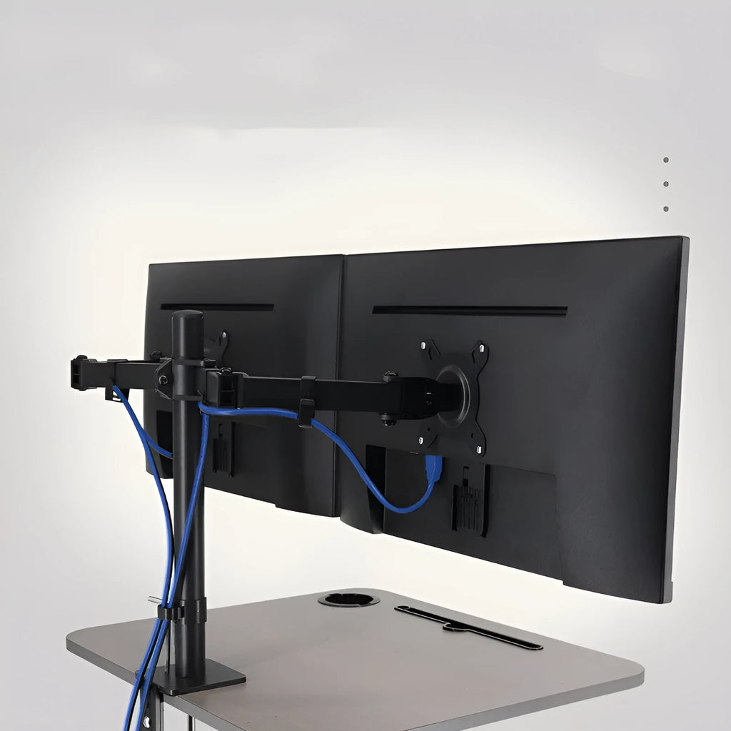 Computer monitor lifting bracket with vertical adjustment mechanism for 13-32 inch screens