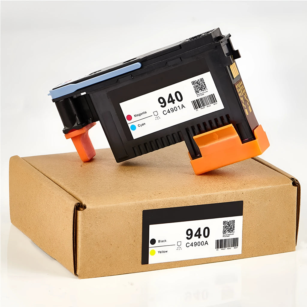HP940 compatible C4900A C4901A replacement printing nozzle sprinkler head, black and yellow, approx 10x5x3 cm.