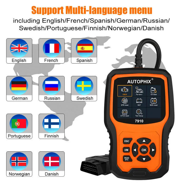 Autophix 7910 handheld OBD2 diagnostic scanner tool for BMW Mini Rolls Royce vehicles