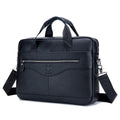 Captain Cow Leather Briefcase 044 in brown first layer cowhide with three compartments and metal clasp
