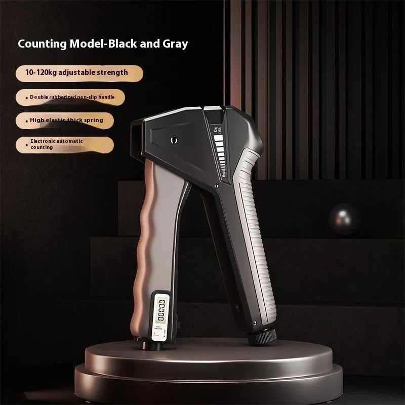 Adjustable hand gripper strength trainer with mechanical counter in multiple colour options