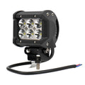Black 18W LED off road searchlight with polycarbonate cover and three 6W LEDs