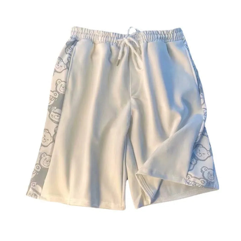 Men's casual sports shorts in pink, black or white, cotton-blend non-iron, sizes M to 4XL