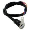 Black stainless steel motorcycle double flash switch with metal button and light ring indicator