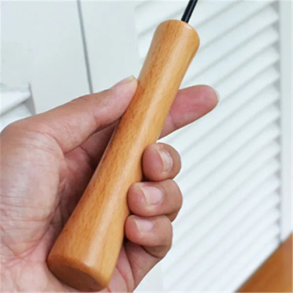 Funny cat stick with 14cm wooden handle, 66cm flexible rod, 80cm total length, fur head, feather and bell