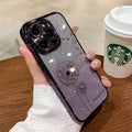 Gradient glitter silicone phone case for Apple iPhone, transparent electroplated cover in purple pink blue silver green black