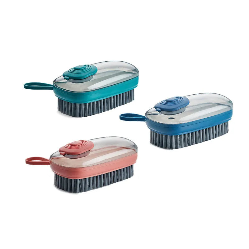ABS automatic liquid cleaning brush with ergonomic handle for household shoe and laundry applications