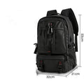 Oxford cloth large capacity travel backpack in black with USB charging port and anti-theft features