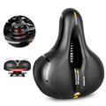 Bicycle padded cushion with thick sponge and air guide groove on a bike saddle