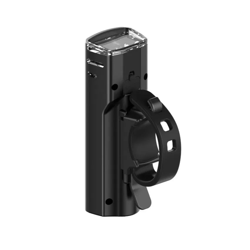 LED night bike lights set in black with built-in 1500 mAh rechargeable battery and USB charging cable