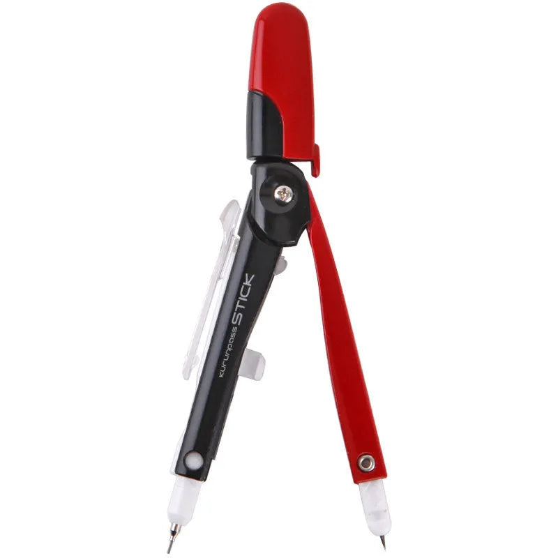 Automatic compass pen with safety cover converts to 0.5mm mechanical pencil, 122mm length compact design