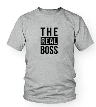 Men's loose fit round neck t-shirt on a hanger, showing short sleeves and a blank front for custom printing.