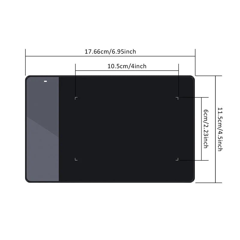 HUION 420 black electronic drawing board with USB cable on desk