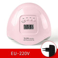 Quick dry nail phototherapy machine in pink or white with 365+405nm double light source, 22*21.5*10cm ABS plastic body and automatic UV induction
