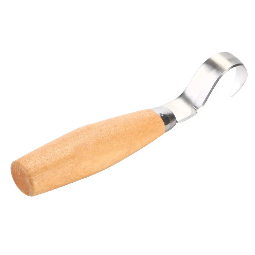 FastCraft Curve Carving Knife 100mm stainless steel spoon carving tool with wood handle for hardwood carving