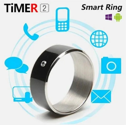 Black NFC ring for Android smartphone with wireless sharing and information push, 22x22x7.9mm, sizes 8 to 12