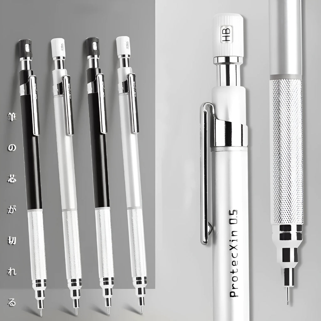 Low centre of gravity 0.5mm HB mechanical pencil in black for student writing